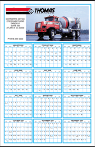 A101C Custom Color Yeat-at-a-Glance Wall Calendar