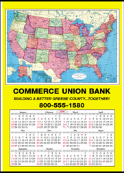 Jumbo US Map calendars